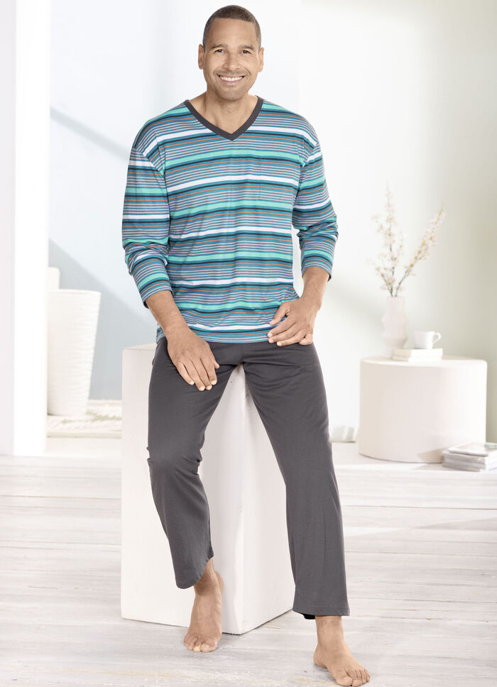 V-ringad pyjamas med öppna manschetter 