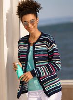 Cardigan i randig design 