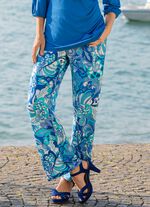 Byxor med briljant f&auml;rgat bl&auml;ckstr&aring;letryck 