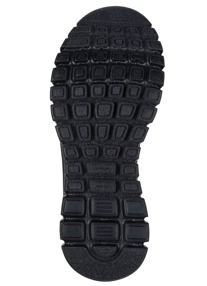 SKECHERS, klassiska damtofflor, tillverkade av syntetmaterial och stretchigt stickat material SCHWARZ