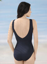 Sunmarin baddräkt med placerat tryck och halvkorsett 