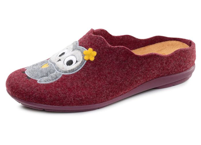 Laurina, klassiska damtofflor, med uttagbar fotb&auml;dd BORDEAUX