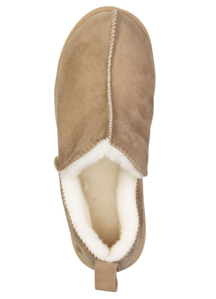 ELENA EDEN, varma damtofflor, bredd G, med lammskinn TOBAKSBRUN