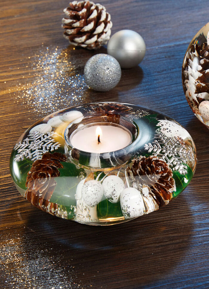 Värmeljushållare - UFO VIT-GRÖN