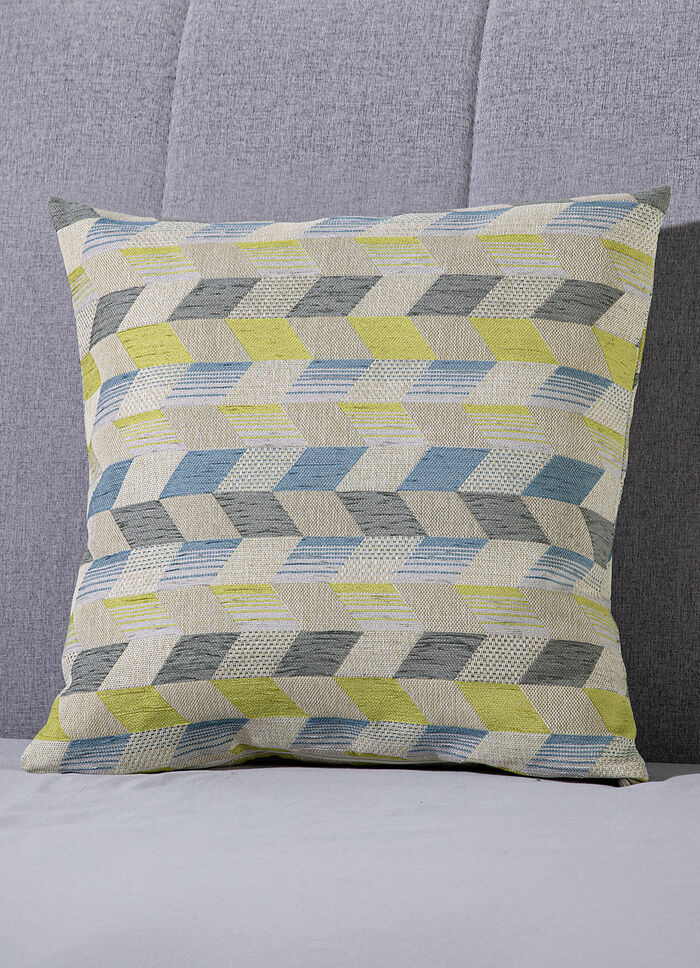 Örngott med tredimensionell kubdesign BLAU-GRÜN