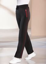 Avslappnade byxor med kontrasterande passpoaler SVART