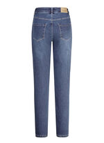 Jeans med praktisk mobilficka SVART-VITT