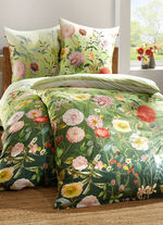 Vändbart sängklädesset i makosatin GRÖN