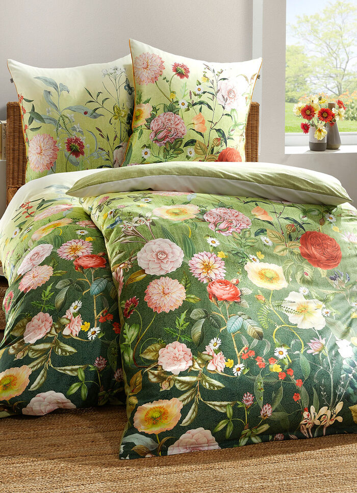 Vändbart sängklädesset i makosatin GRÖN