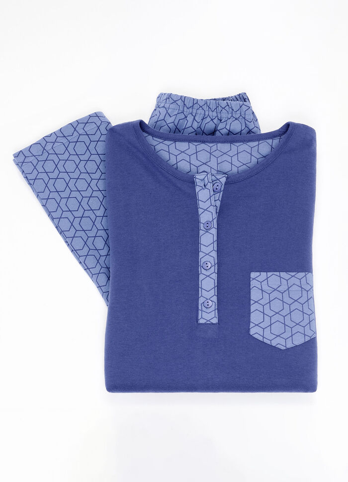 Pyjamas i två-pack med knappslå och långa ärmar, 