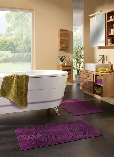 Barfota-mjuk badmatta med naturlig bladdesign 