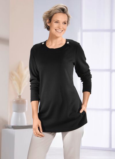 Tr&ouml;ja med dekorativa knappar i 2 f&auml;rger 