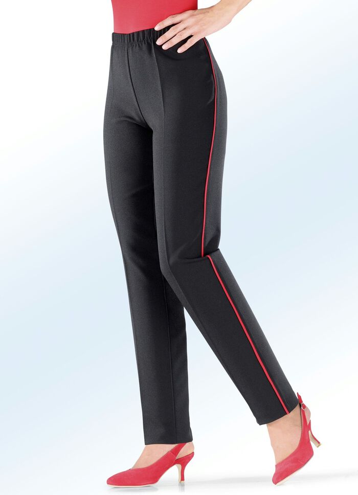 Byxor med trendiga kontrasterande dekorativa kantband 