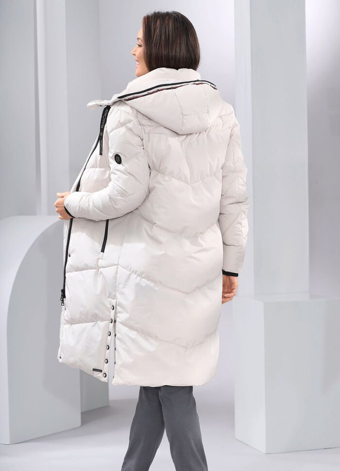 Jacka med fast huva BEIGE