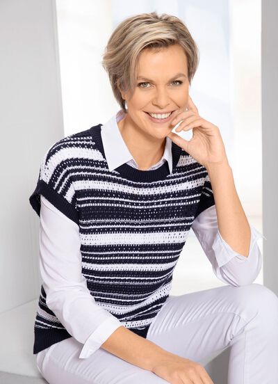 tröja i randig design 