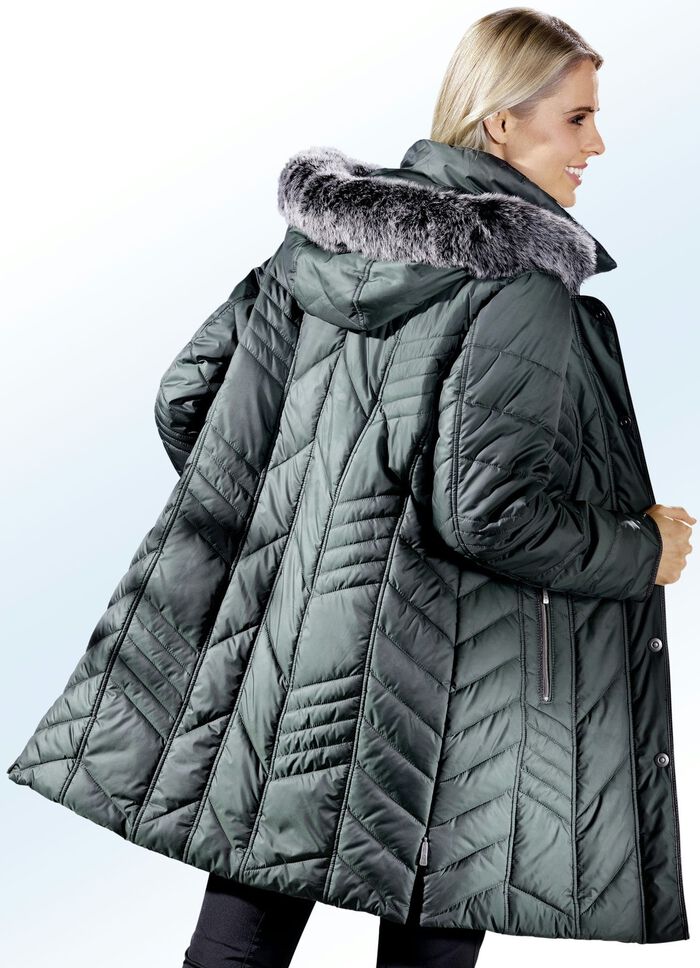 Kort kappa med avtagbar huva 