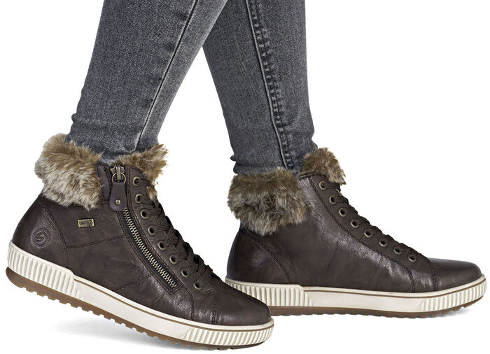 Remonte, fodrade damstövlar, vinterskor, vidd G, med uttagbar fotbädd DUNKELBRAUN