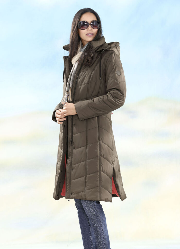 Kappa med sidoslitsar med dragkedja KAFFE BRUNT