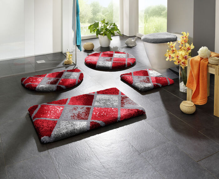 Fantastiskt badrumsset i supermjuk kvalitet RÖD-GRÅ
