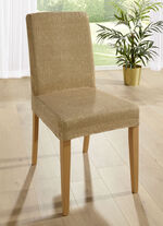 Stolsöverdrag i stretch med glansgarn BEIGE