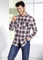 Rutig skjorta i 2 färger BORDEAUXGRÅ RUTIG