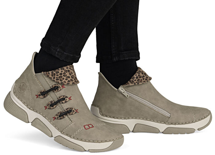 Rieker, trendiga damstövlar, vinterskor, med dragkedja TAUPE-BRUN