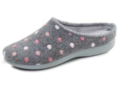 Laurina, klassiska damtofflor med prickbroderi 