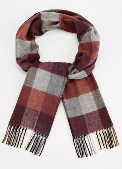 Halsduk med rutig design, , large