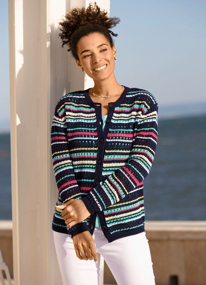 Cardigan i randig design 