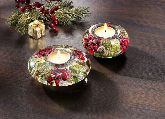 Värmeljushållare av munblåst glas GRÖN