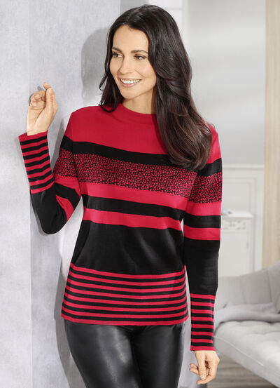 Tröja i en blandning av randiga mönster 