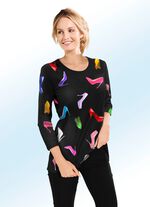 Topp med bl&auml;ckstr&aring;letryck i briljanta f&auml;rger 