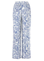 Byxor i moderiktig bredd ECRU-BLAU