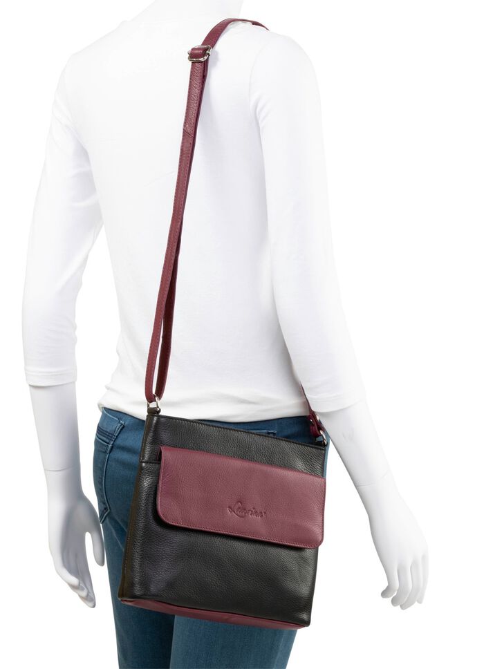 Laurina, v&auml;ska, dam, med justerbar axelrem SVART-BORDEAUX