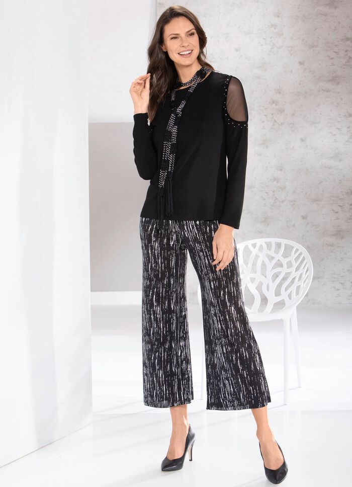 Skjorttunika med mesh-inl&auml;gg 