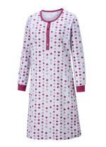 Två-pack nattskjortor, lång ärm med knappslå och muddar FUCHSIA/LILAC