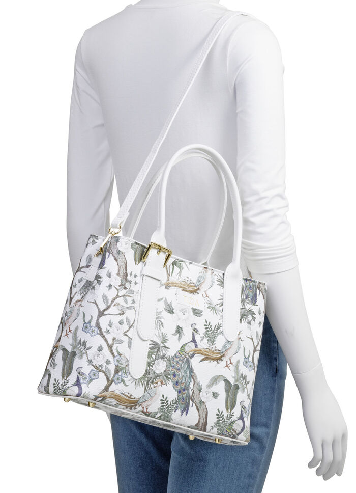 TIZIA, väska, dam, med avtagbar, justerbar axelrem WEISS-JADEGRÜN