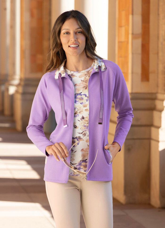 Skjortjacka med kontrastkrage i 2 färger LILA