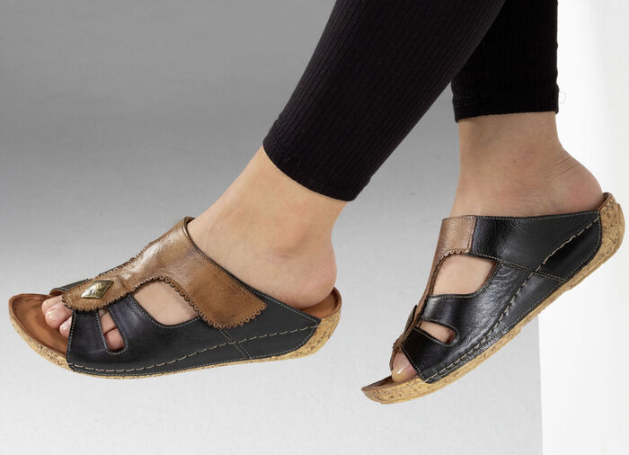 Gemini, bekväma damslippers, vidd G, med kardborreband, 