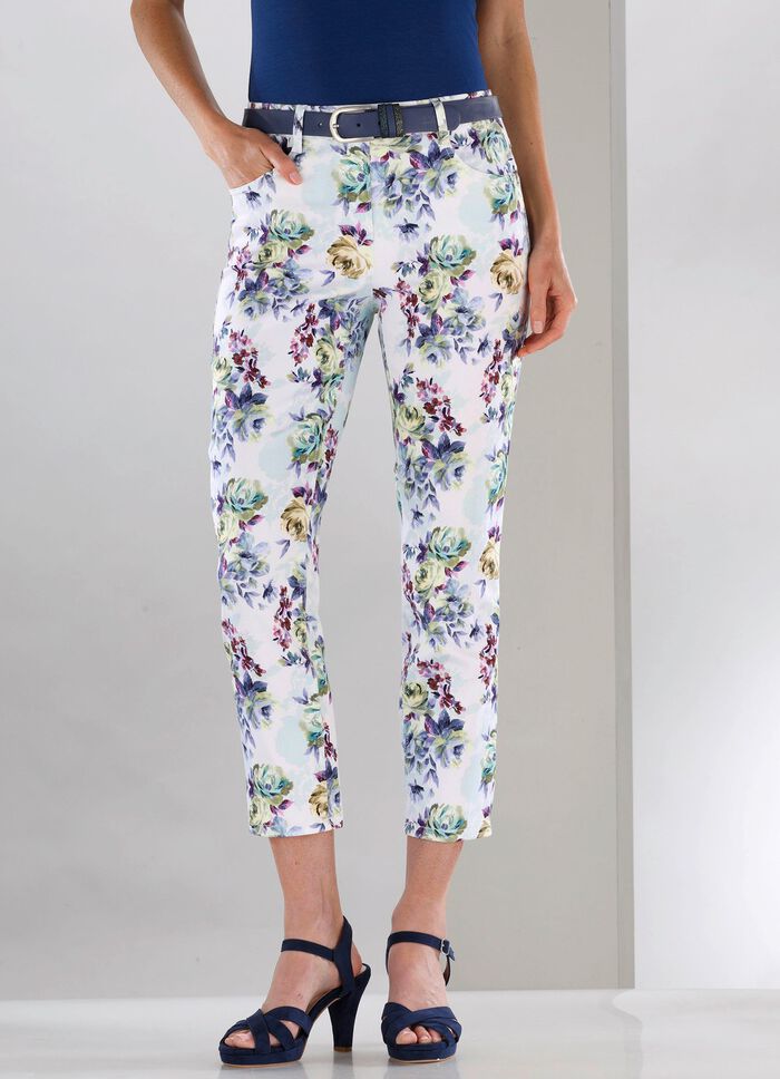 Byxor med f&auml;rgstark inkjet-tryck 