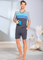 Hajo Klima komfortshorts med V-ringning och garnf&auml;rgade r&auml;nder 