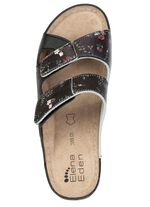 ELENA EDEN, klassiska damslippers, vidd G, med kardborreband SCHWARZ