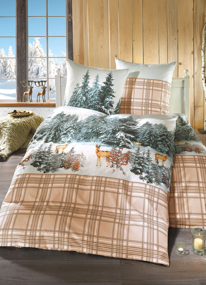Fint linne set av 100% bomull BEIGE