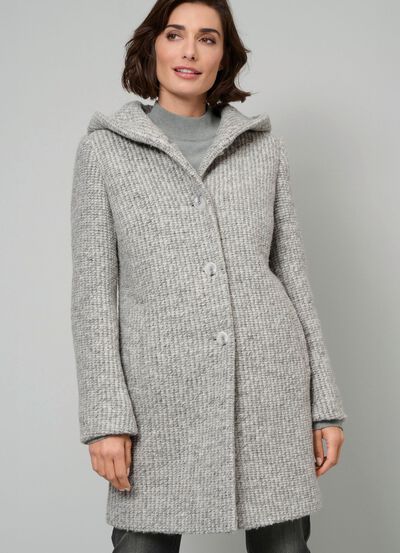 L&aring;ng jacka med fast huva 