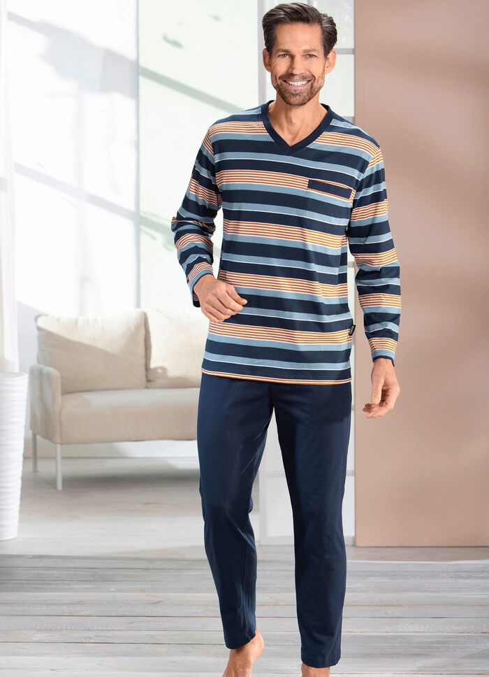 Tv&aring;pack pyjamas med v-ringning och &ouml;ppna f&aring;llar 