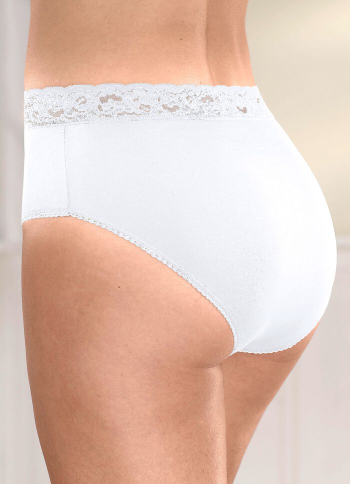 Fyrapack trosor med elastiskt spetsband i midjan 