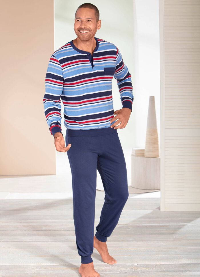 Tv&aring; paket pyjamas med knappsl&aring; och muddar 