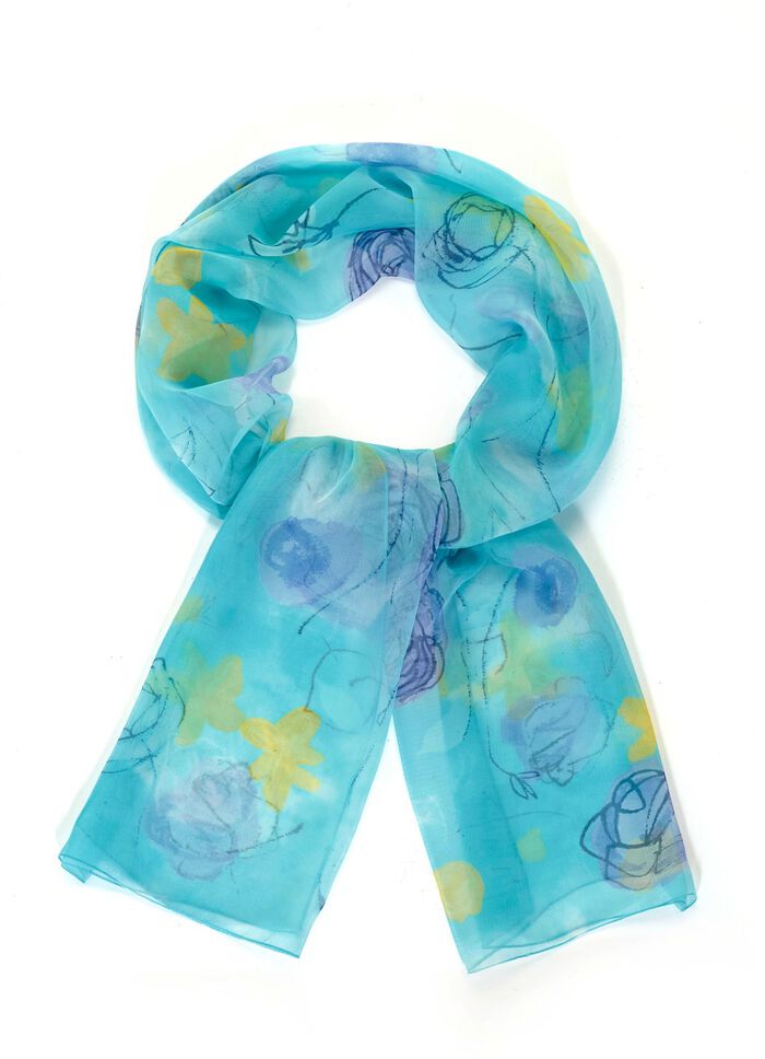 Halsduk med fantasiblomm&ouml;nster 