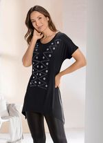 Lång skjorta med nedsänkta axlar SVART