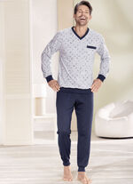 Tvåpack pyjamas med V-ringning och muddar i kanterna 